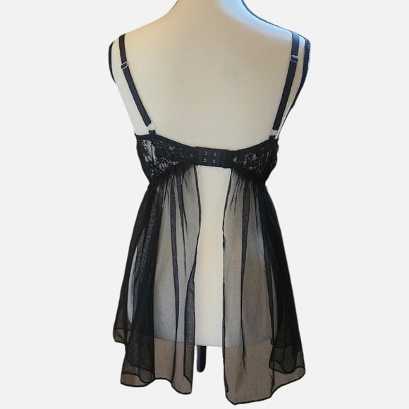Victoria's Secret Black Sheer Lace Chemise - Picture 3 of 7